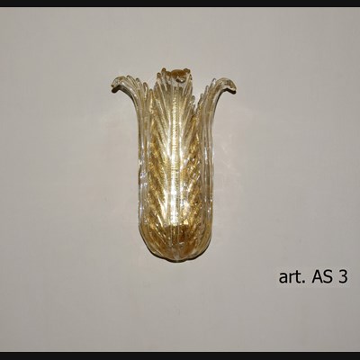 Aplique in vetro di Murano cristallo e oro di notevole spessore   Archimede Seguso  art.AS3